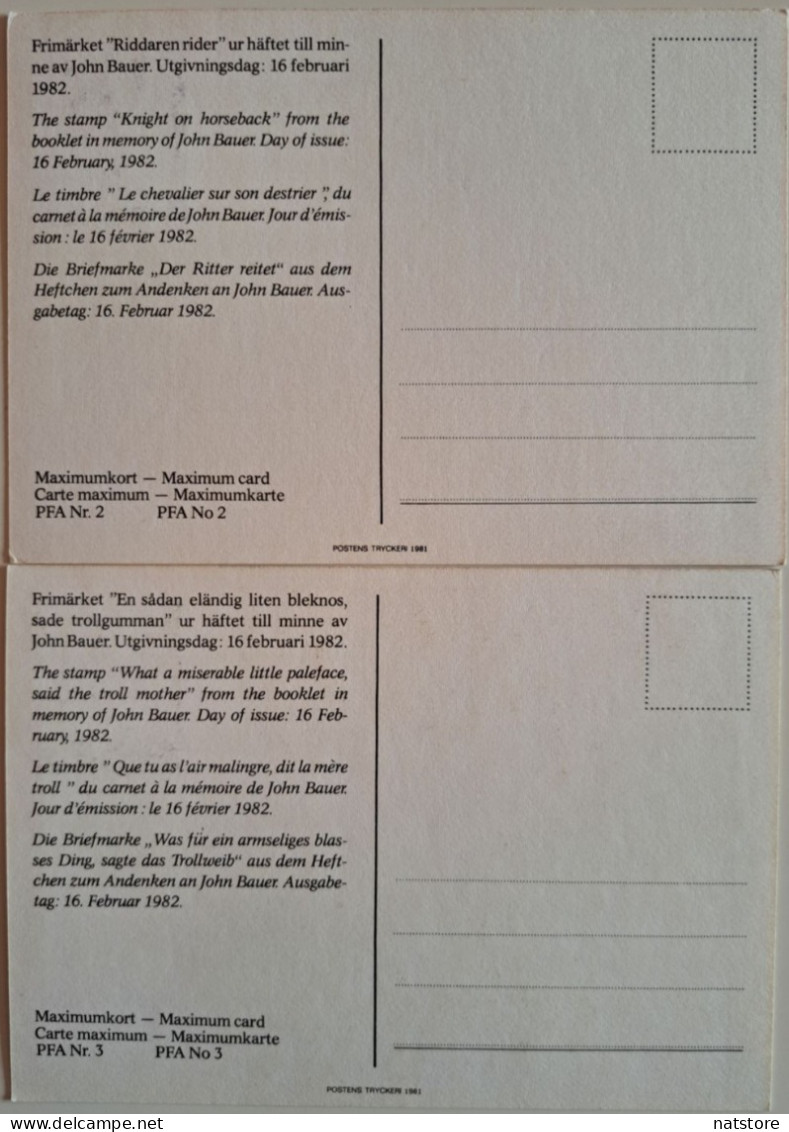 1982..SWEDEN..LOT OF 2 MAXIMUM CARDS..John Bauer - Cartes-maximum (CM)