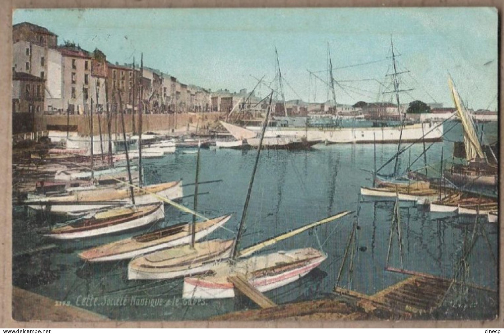 CPA 34 - CETTE - Société Nautique Te Le Gabès - TB VOILIER - Carte Colorisée - AQUA PHOTO - Sete (Cette)