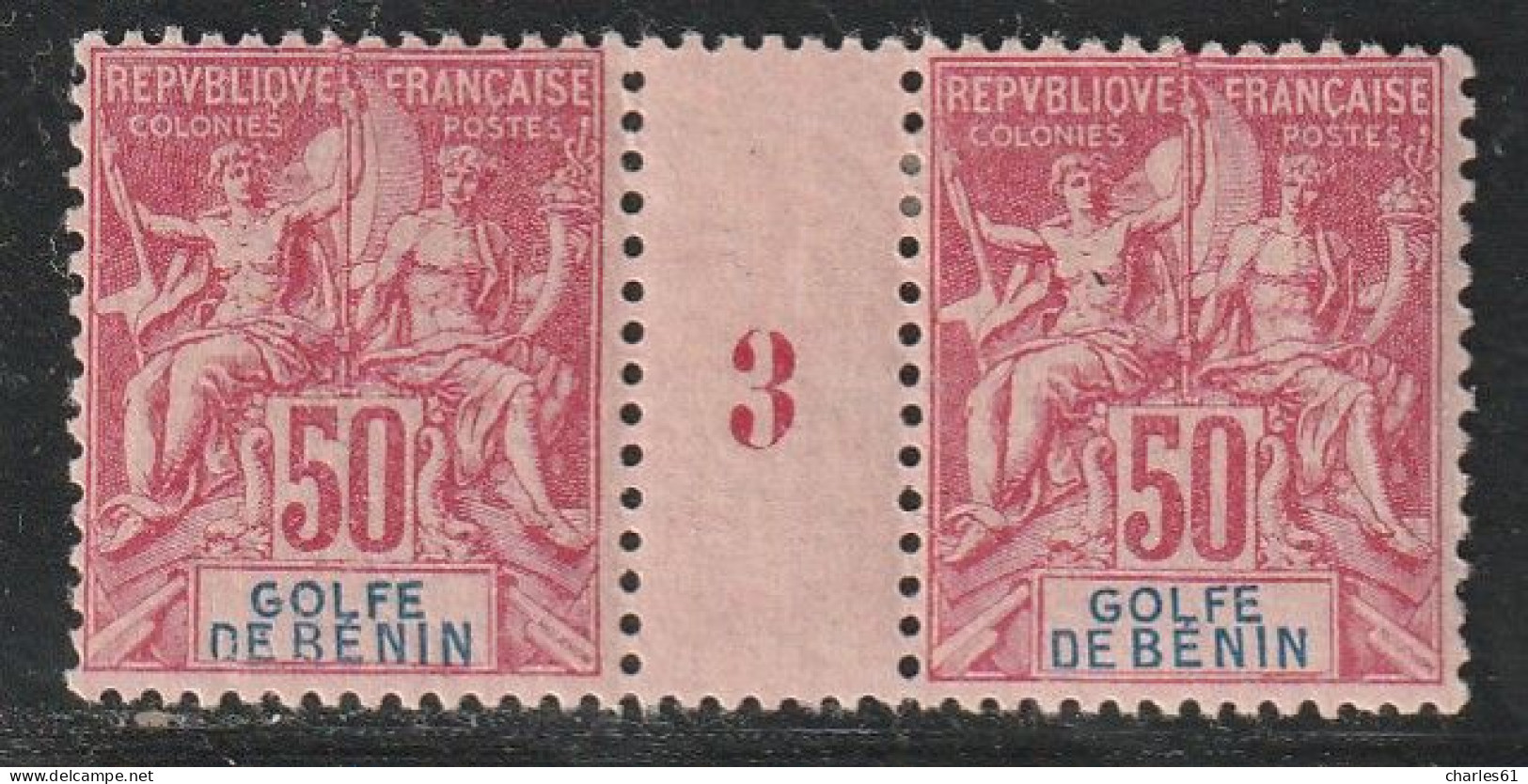 BENIN - MILLESIMES - N°30 * (1893) 50c Rose - Ongebruikt