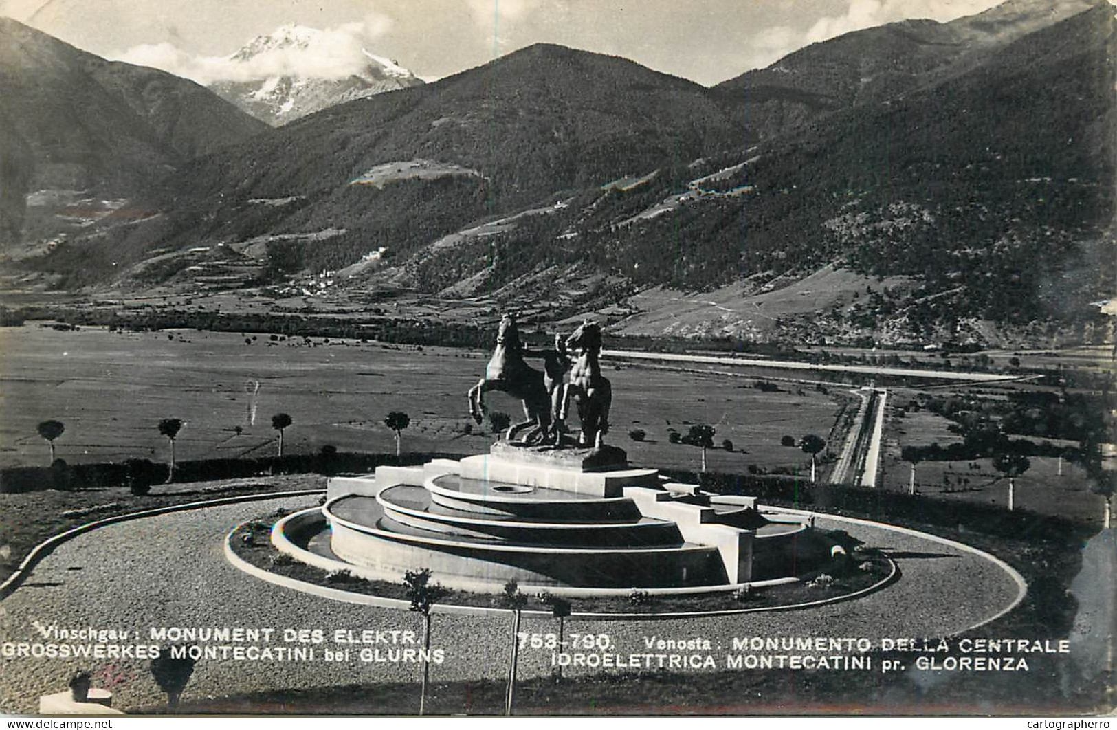 Postcard Italy Monumento Della Centrale Idroelettrica Montecatini Pr. Glorenza - Otros & Sin Clasificación