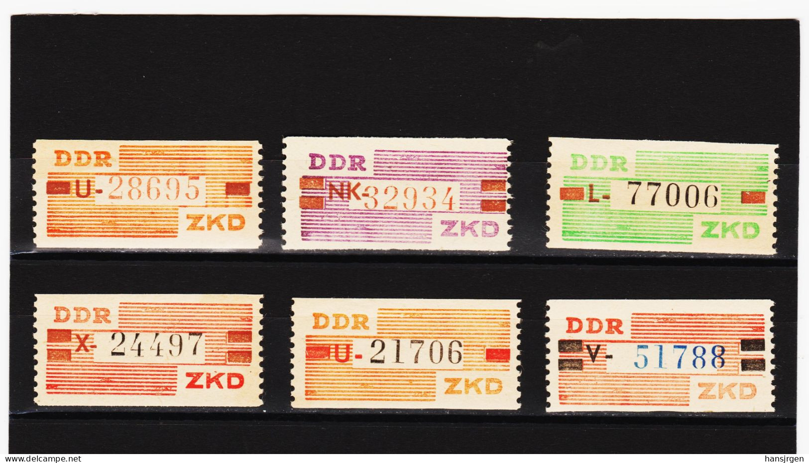 YZO454 DDR 1960 DIENSTMARKE - B WERTSTREIFEN F.d. ZKD V - X ** Postfrisch  Siehe ABBILDUNG - Autres & Non Classés