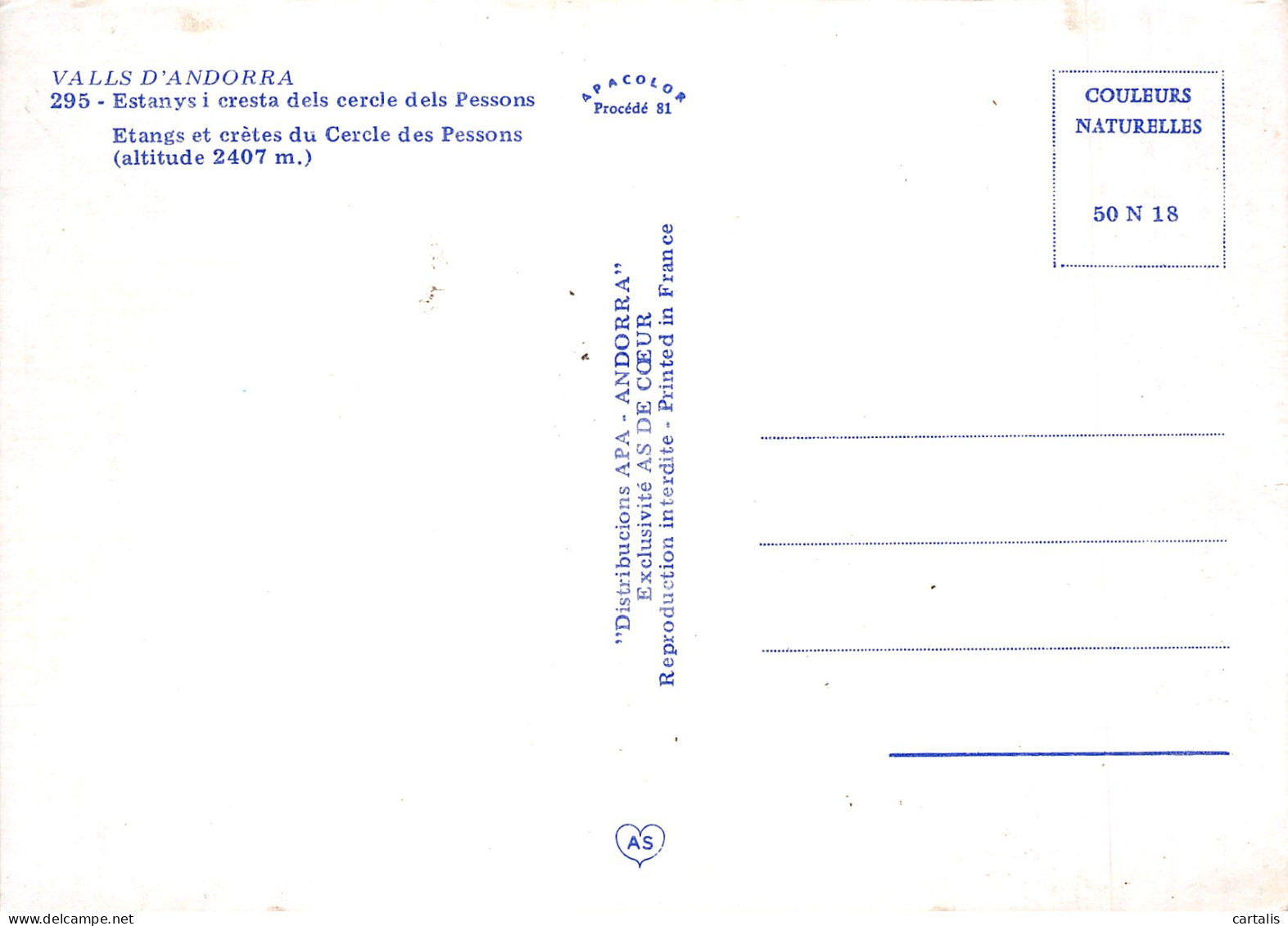 AND-VALLS D ANDORRA-N°4207-A/0195 - Andorre