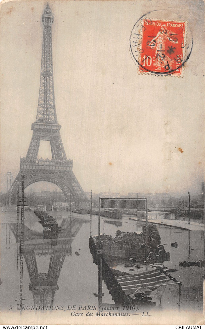 75-PARIS INONDATIONS 1910 GARE DES MARCHANDISES-N°5151-C/0247 - Inondations De 1910