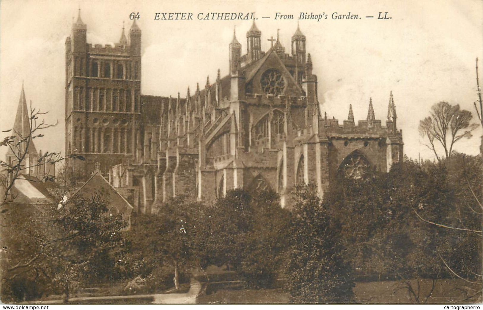 Exeter Cathedral From Bishop`s Garden - Exeter