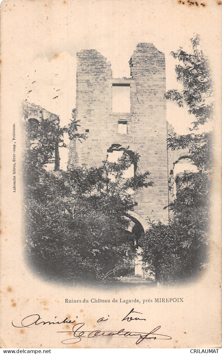 09-RUINES DU CHÂTEAU DE LAGARDE-N°5151-H/0327 - Autres & Non Classés