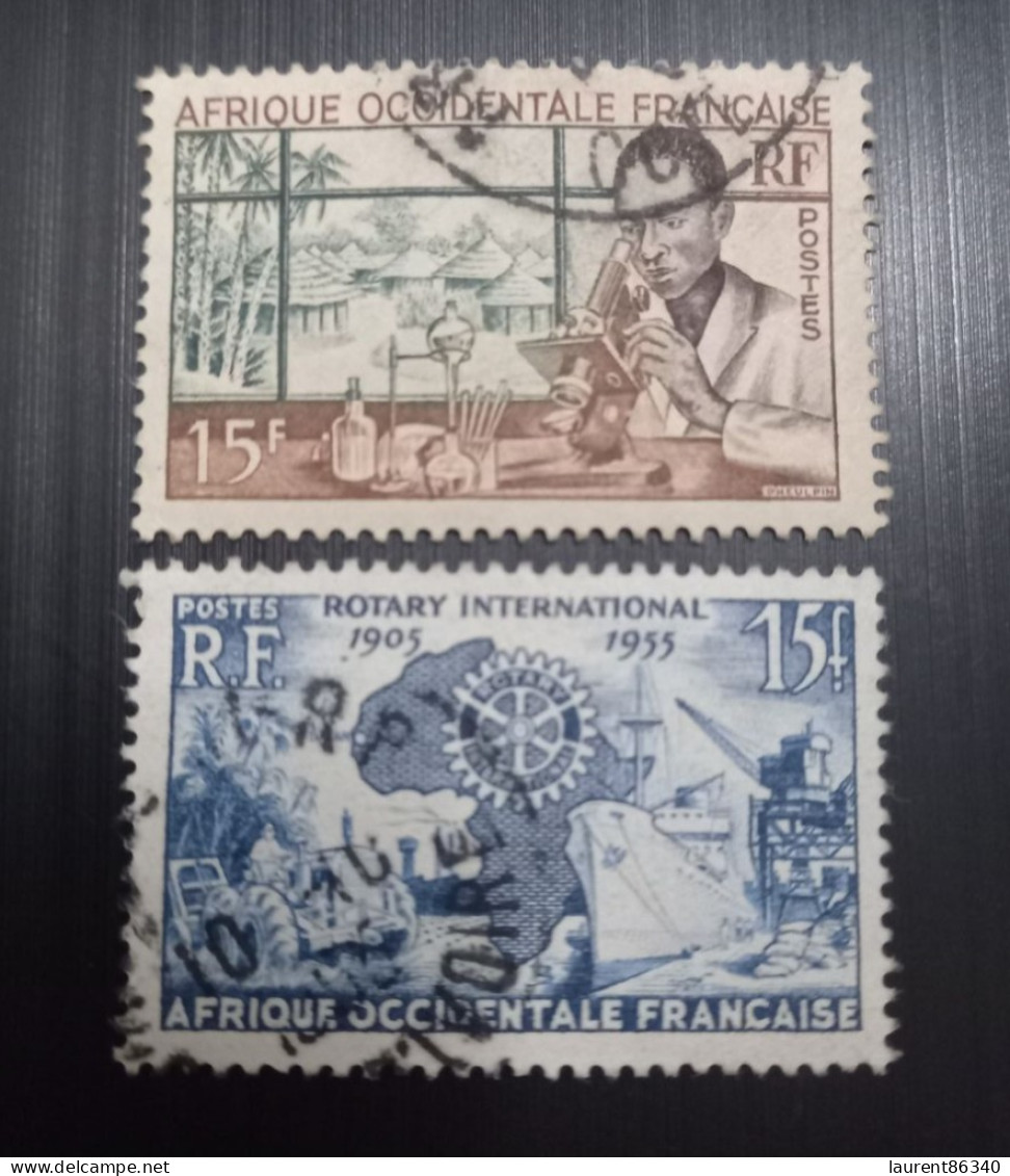 Afrique Occidentale Française 1953  Laboratoire Médical & 1955 The 50th Anniversary Of Rotary International - Gebraucht