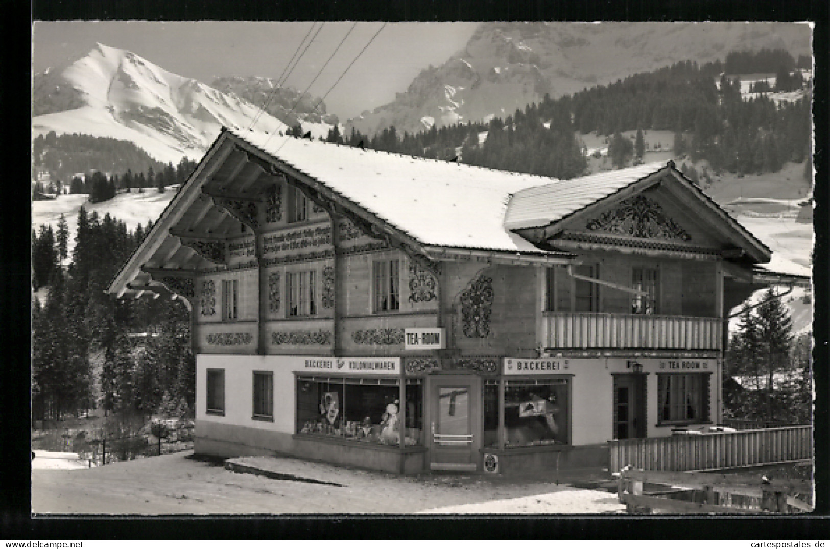 AK Adelboden-Oey, Bäckerei-Tea Room-Kolonialwaren  - Adelboden