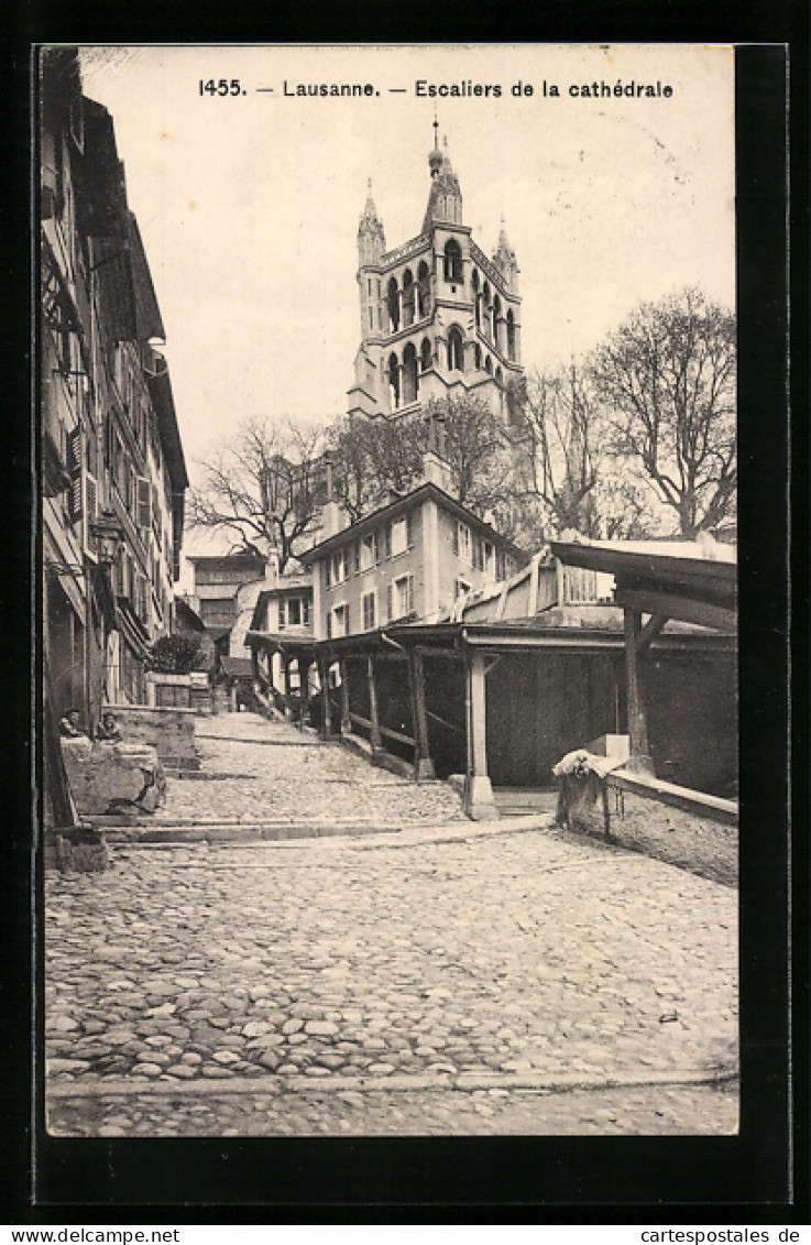 AK Lausanne, Escaliers De La Cathédrale  - Lausanne