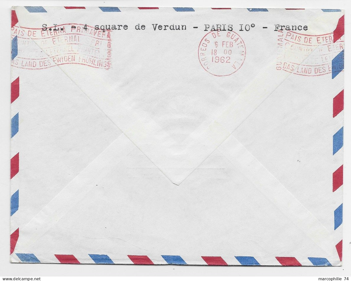 CHAMONIX 30C+50C+15C LETTRE AVION PARIS 128 3.2.1962 POUR GUATEMALA AU TARIF - 1961-....