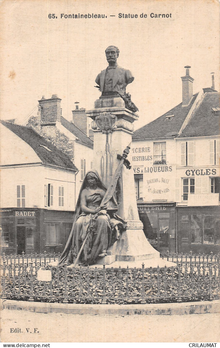 77-FONTAINEBLEAU STATUE CARNOT-N°5152-B/0237 - Fontainebleau