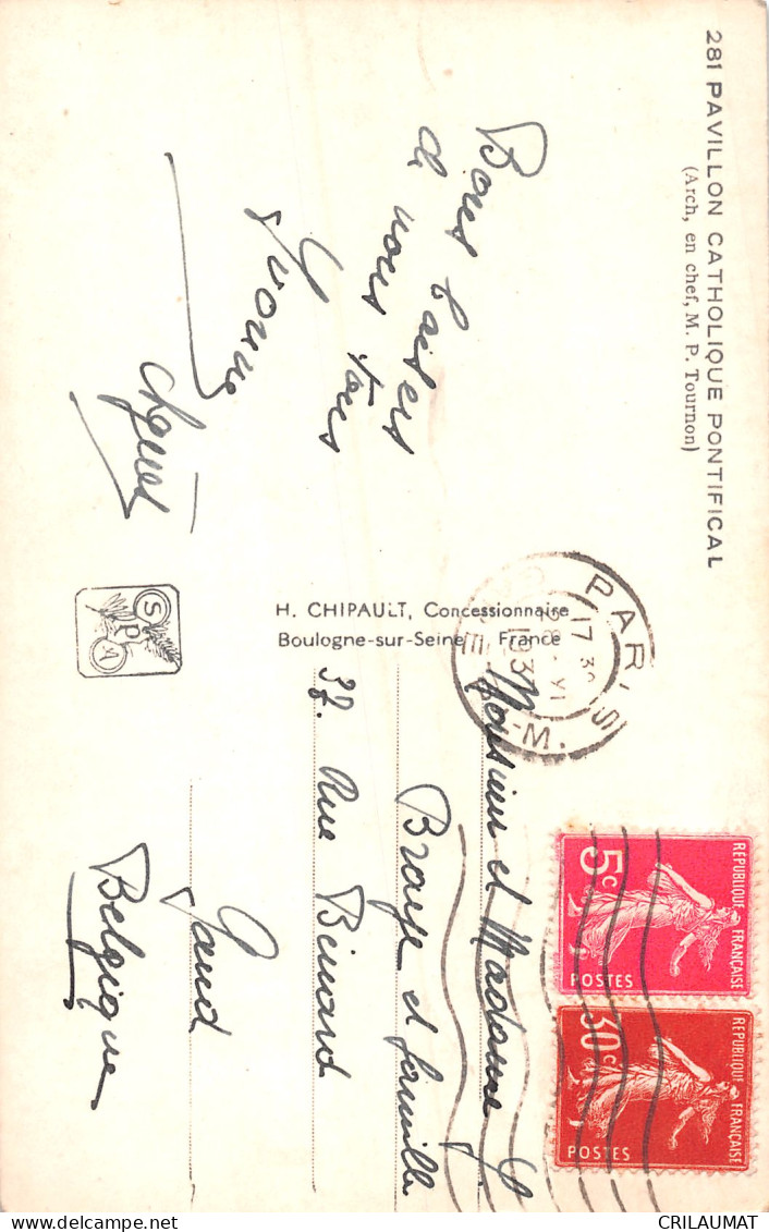 75-PARIS EXPOSITION INTERNATIONALE 1937 PAVILLON PONTIFICAL-N°5153-A/0205 - Exhibitions