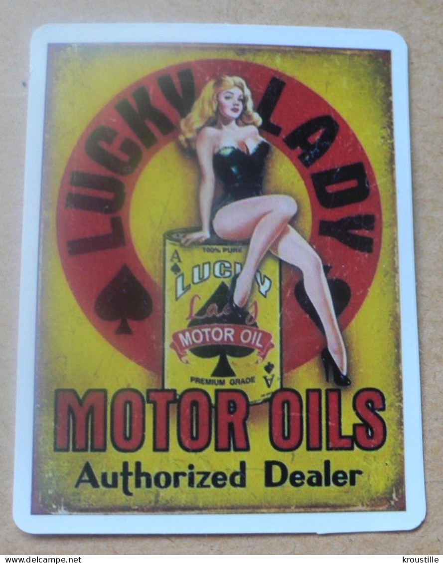 THEME PIN-UP / SEXY : AUTOCOLLANT LUCKY LADY - MOTOR OILS - Autocollants