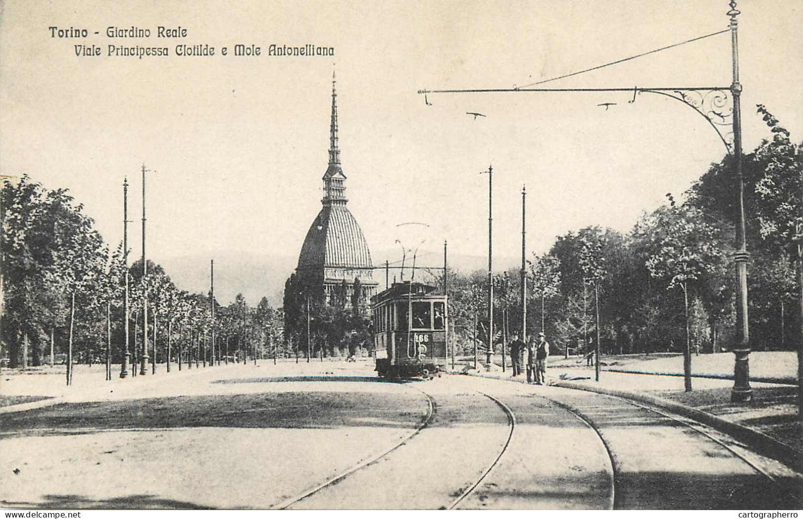 Postcard Italy Torino Giardino Reale Tram - Andere Monumenten & Gebouwen