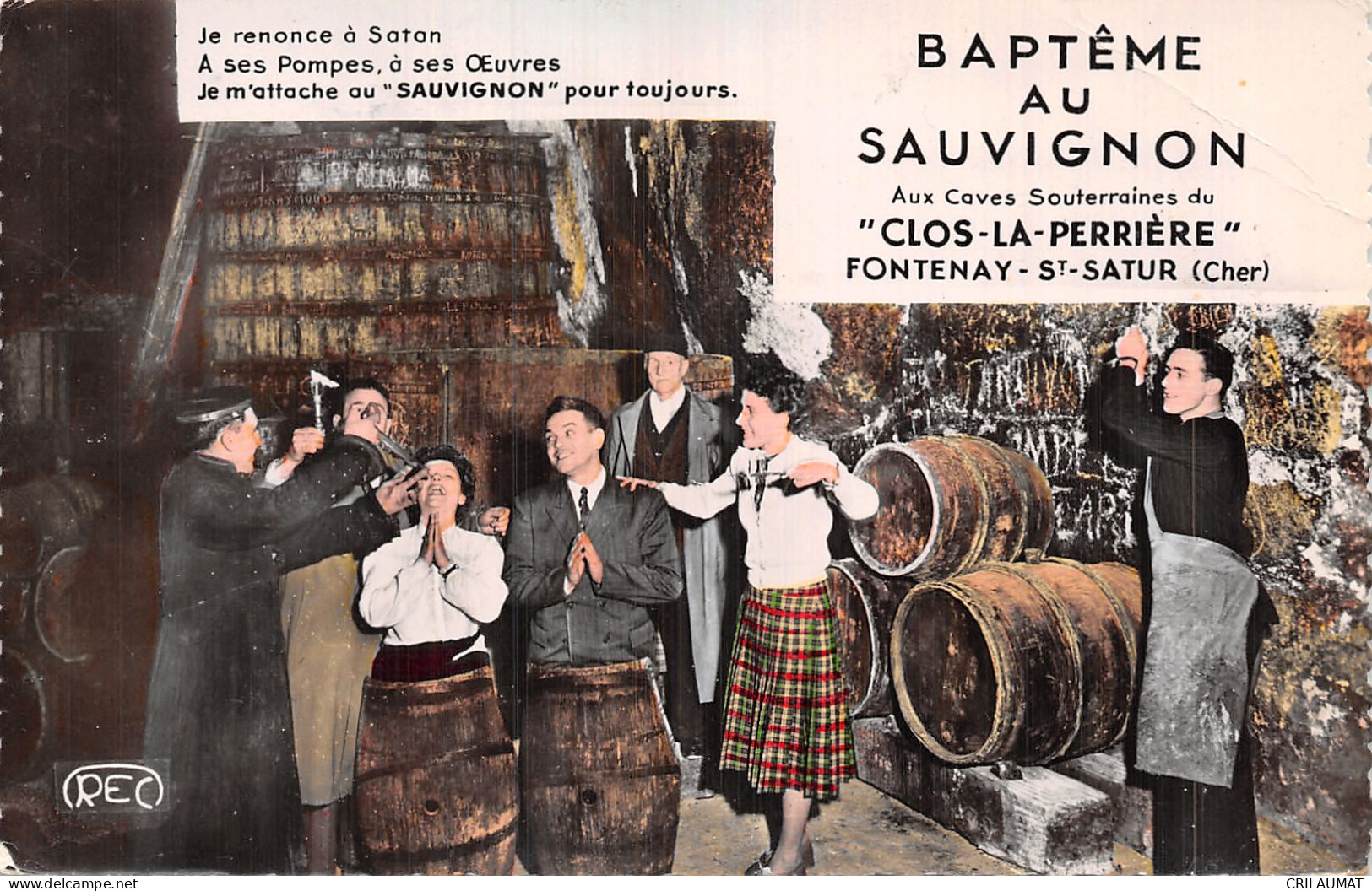 18-SAINT SATUR FOLKLORE BAPTEME AU SAUVIGNON-N°5154-H/0235 - Saint-Satur