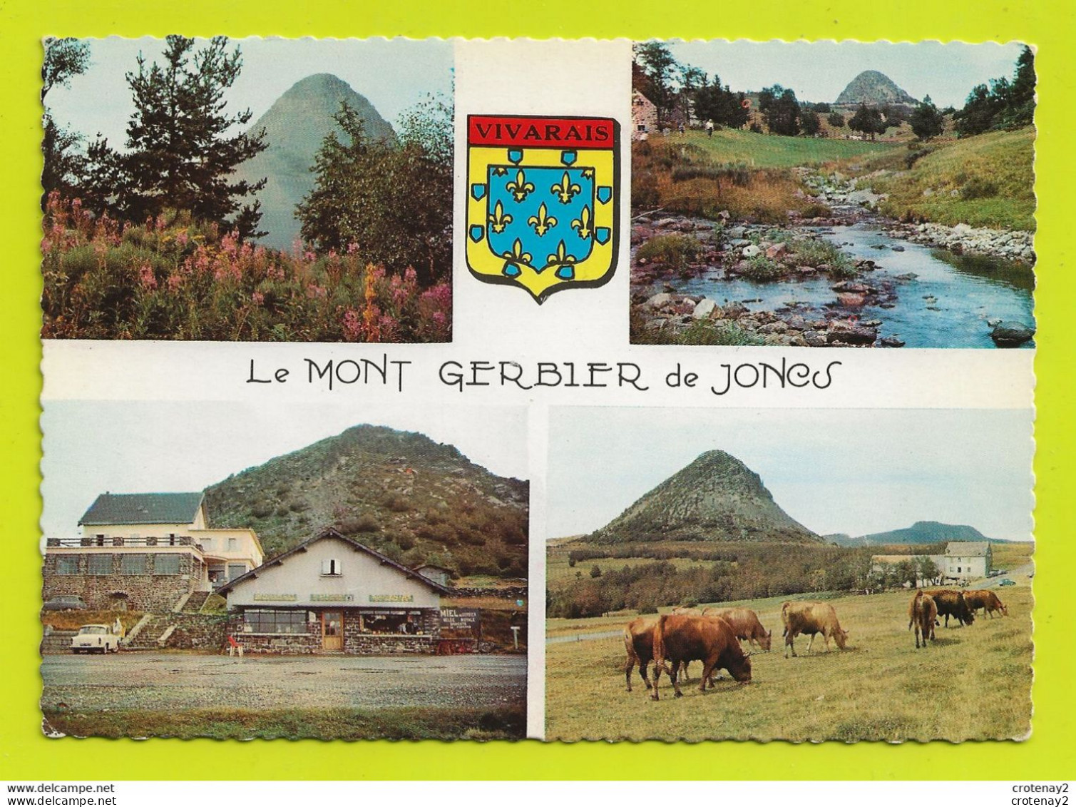 63 Le Mont Gerbier De Joncs Paysages Du Vivarais N°11013 En 4 Vues Blason Source Loire Troupeau De Vaches Simca P60 - Other & Unclassified