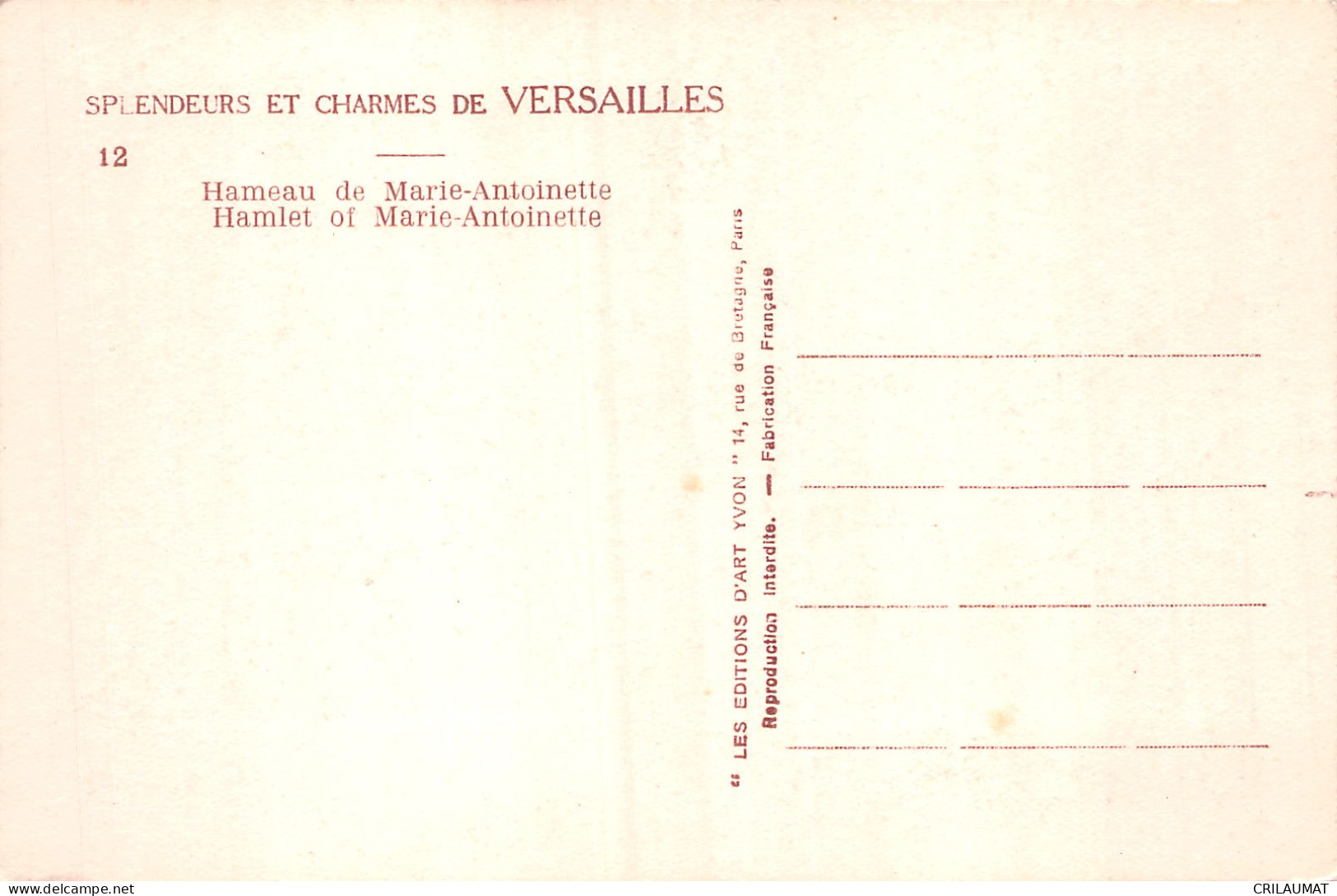 78-VERSAILLES HAMEAU DE MARIE ANTOINETTE-N°5156-A/0281 - Versailles (Château)