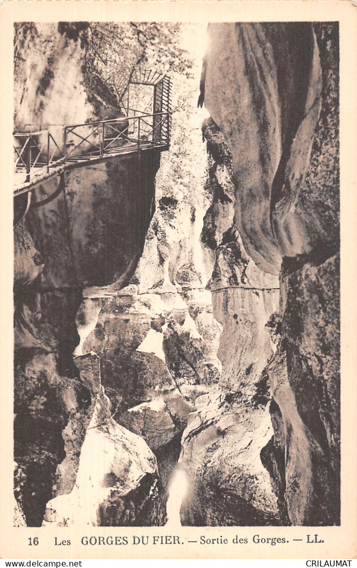 74-LES GORDES DU FIER SORTIE DES GORGES-N°5156-D/0163 - Other & Unclassified