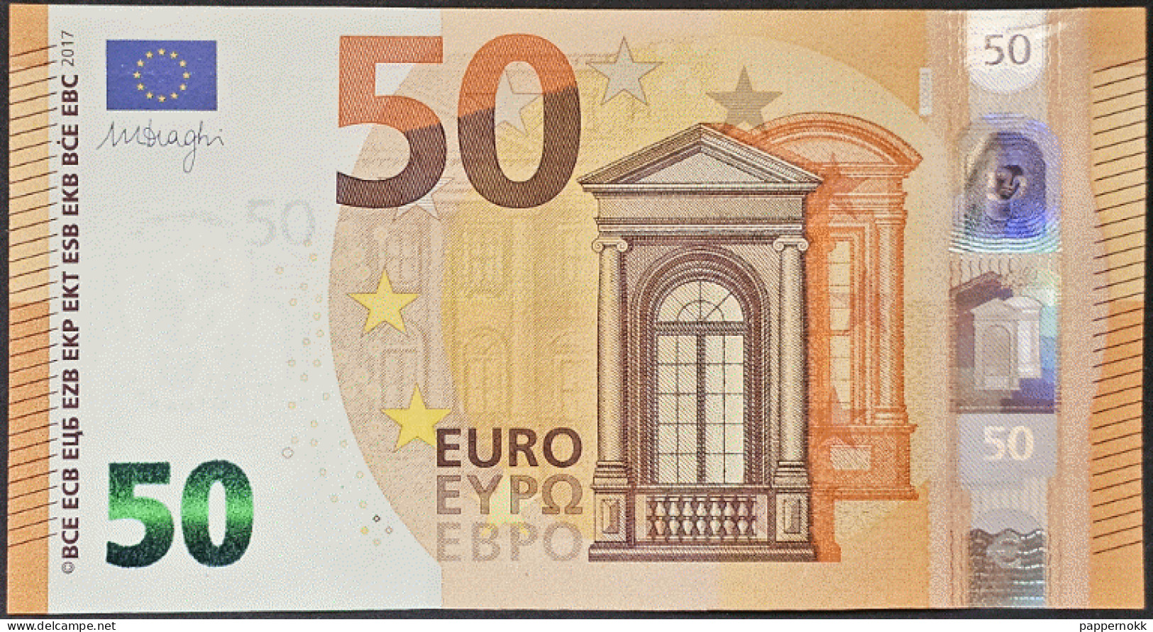 50 Euro Italia S006 H4 - SB8121646975/984/993. Tre Banconote FDS/UNC.  Draghi - 50 Euro