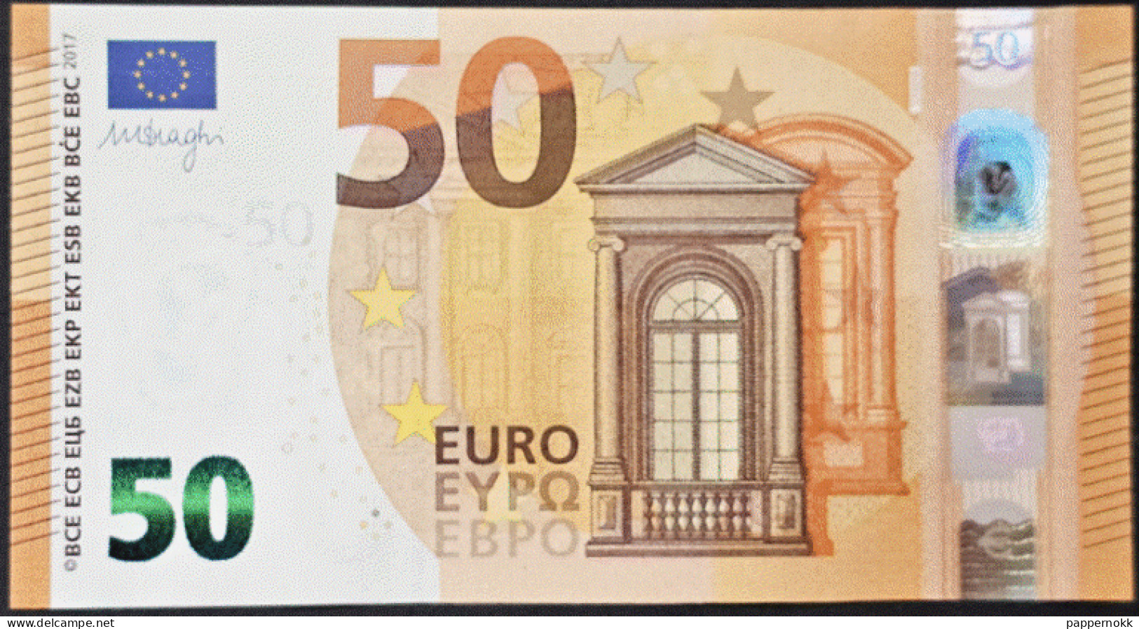 50 Euro Italia S006 H4 - SB8121646975/984/993. Tre Banconote FDS/UNC.  Draghi - 50 Euro