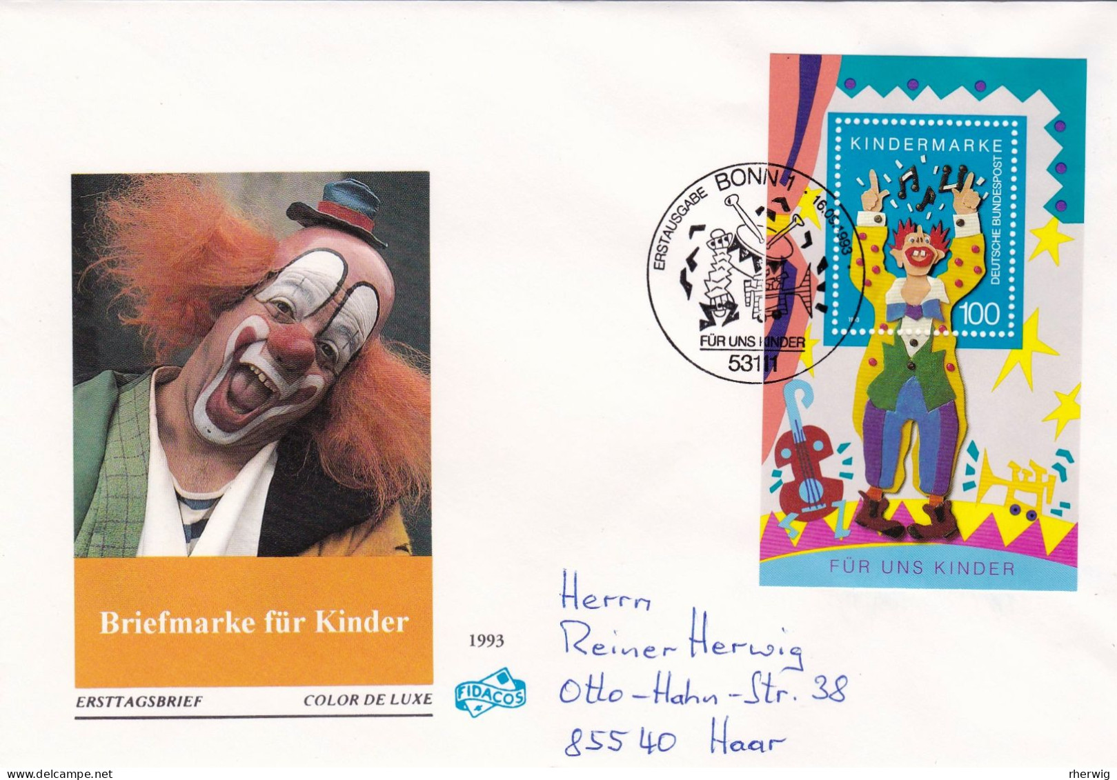 BRD,1993, Beförderter Schmuck-FDC Mit Block 27 "Für Uns Kinder" - Covers & Documents