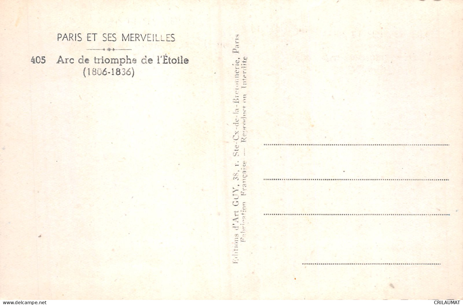 75-PARIS L ARC DE TRIOMPHE-N°5156-G/0397 - Triumphbogen