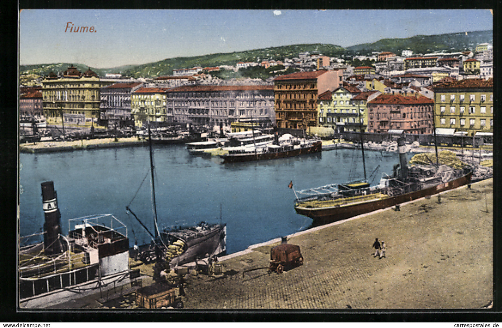 AK Fiume, Totalansicht Mit Hafen Aus Der Vogelschau  - Croatia