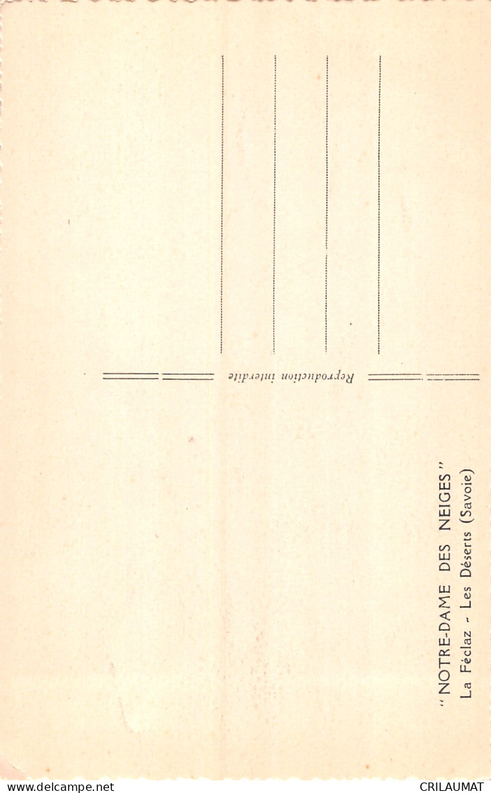 73-NOTRE DAME DES NEIGES LA FECLAZ-N°5156-G/0137 - Other & Unclassified