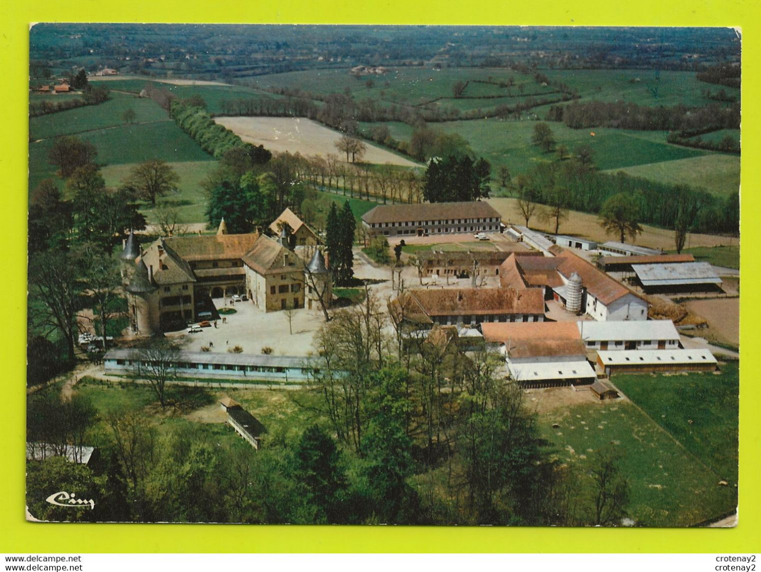 42 NANDAX VOUGY Vers Roanne Vue Aérienne Ecole D'Agriculture De RESSINS Panneau De Basket Silo VOIR ECRIT AU DOS - Roanne