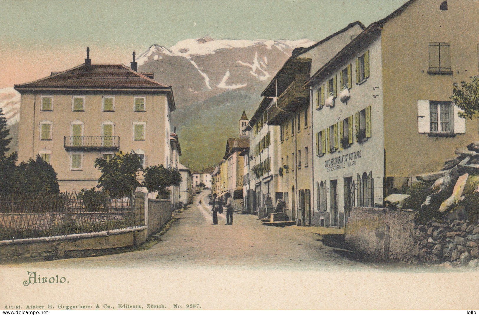 Svizzera   -  Ticino   -   Airolo  -  Via Principale  -  F. Piccola  -  Nuova  - Bella Animata - Acquerellata - Airolo