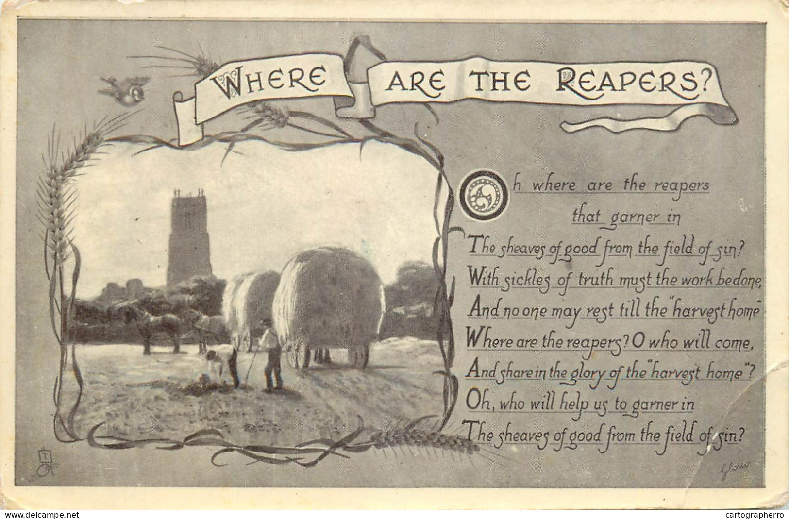 Postcard Where Are The Reapers Agriculture Farmers Types And Scenes - Otros & Sin Clasificación