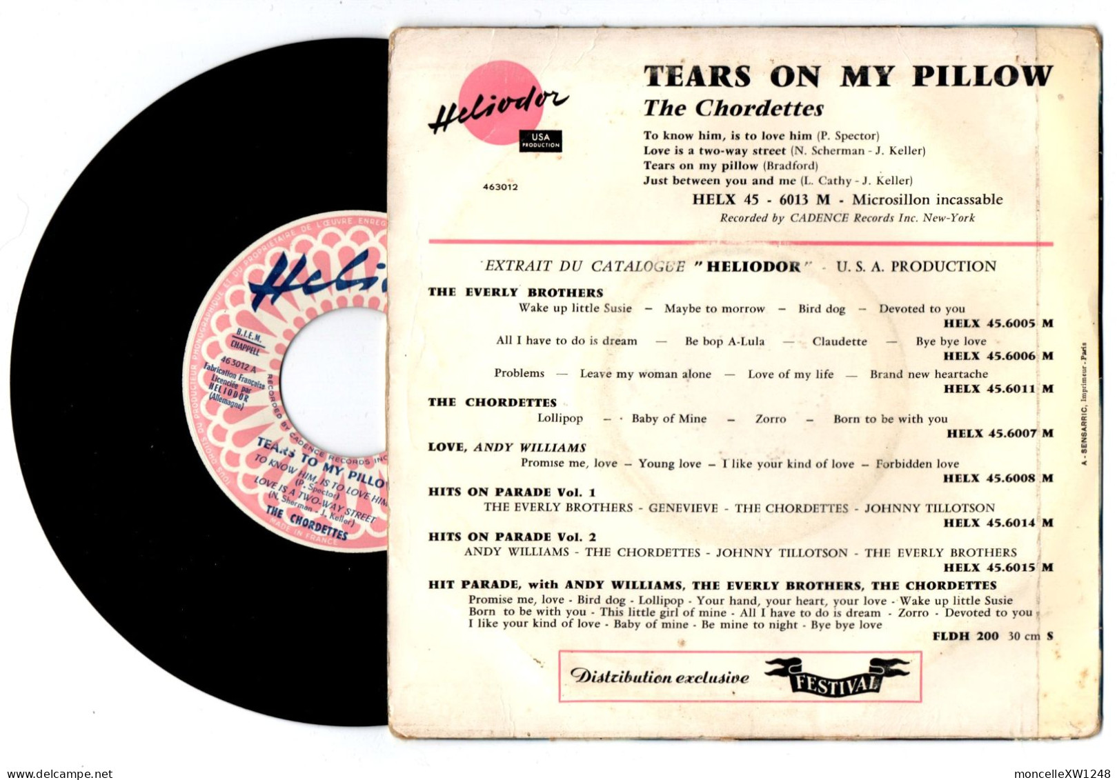 The Chordettes - 45 T EP Tears On My Pillow (1959) - 45 Rpm - Maxi-Singles