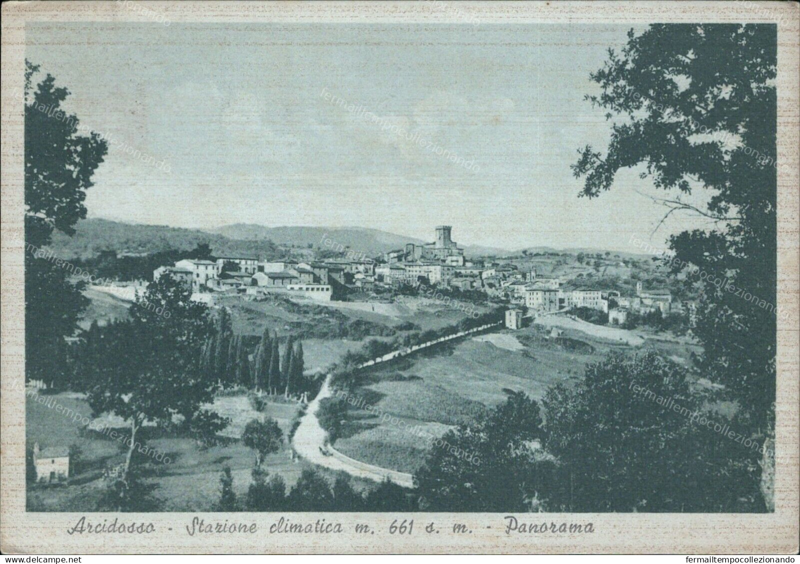 Cr333 Cartolina Arcidosso Panorama Provincia Di Grosseto Toscana 1941 - Grosseto