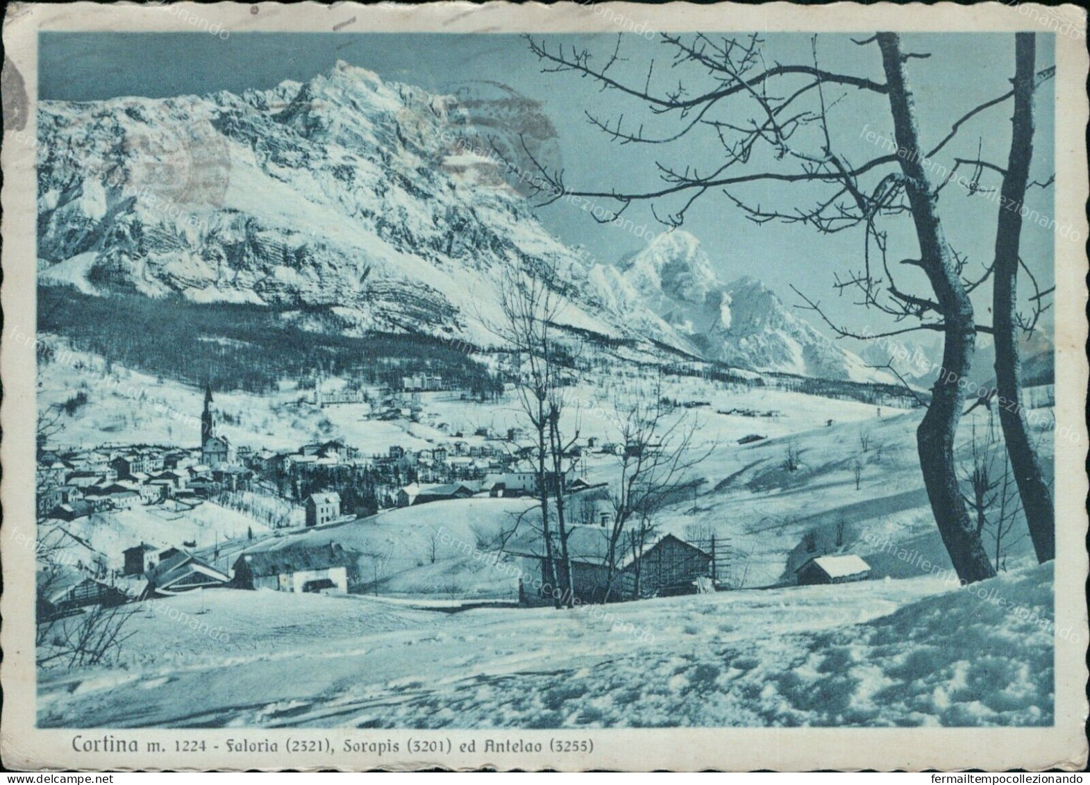 Cr338 Cartolina Cortina Faloria Sorapis Ed Antelao Provincia Di Belluno 1936 - Belluno