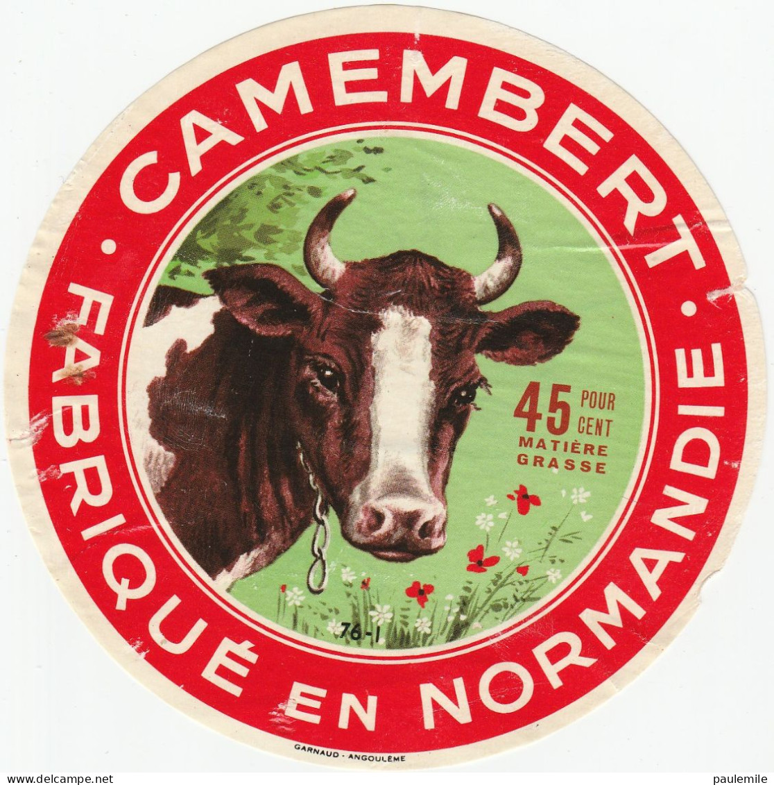 1 ETIQUETTE  CAMEMBERT FIN NORMAND  76 SEINE MARITIME - Käse