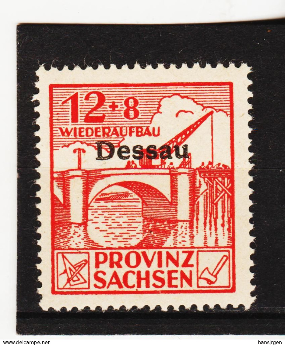 YZO495 DEUTSCHE LOKALAUSGABEN NICHTAMTLICHE AUSGABE 1946 Dessau I-III A  (*) FALZ ZÄHNUNG SIEHE ABBILDUNG - Ungebraucht