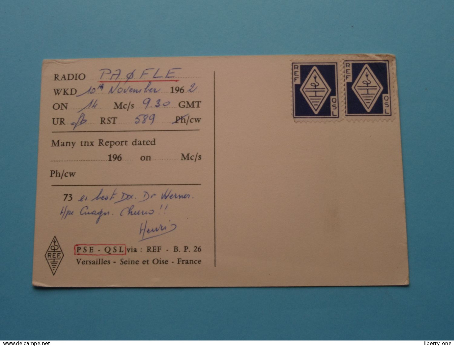 F3TH - FRANCE - PROLONGEAU Henri Cité Yser MERIGNAC ( Radio / QSL ) 1962 ( See SCANS ) ! - Other & Unclassified