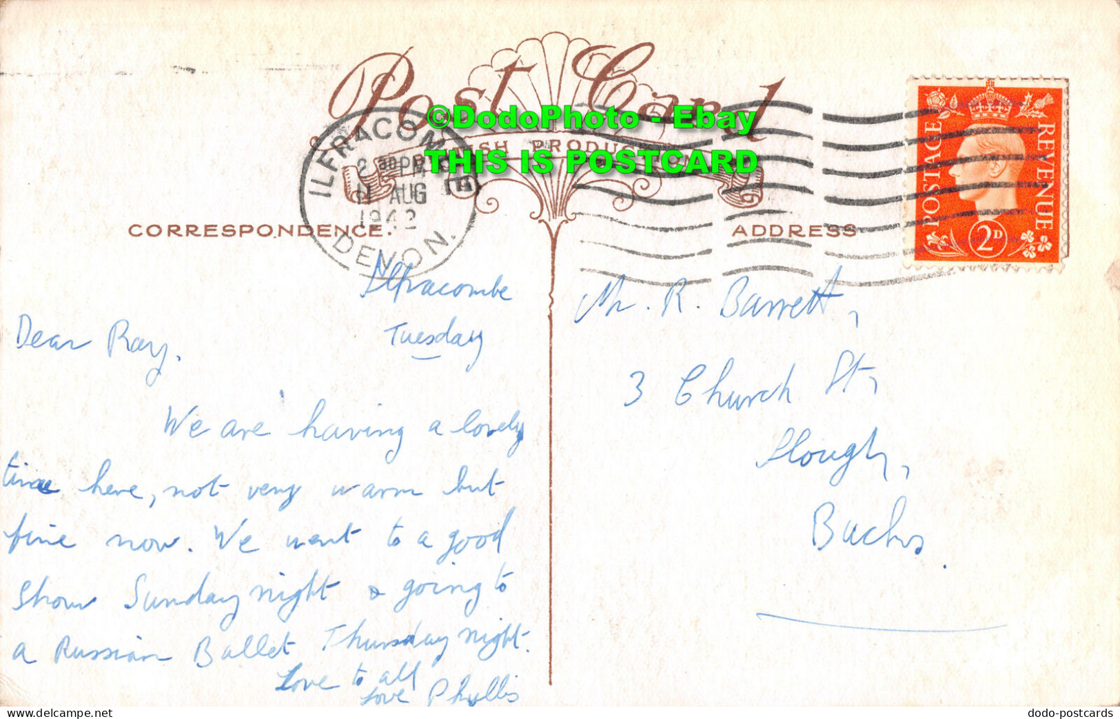 R453905 Lantern Hill And Hillsborough Ilfracombe. 3. Post Card. 1942 - Welt