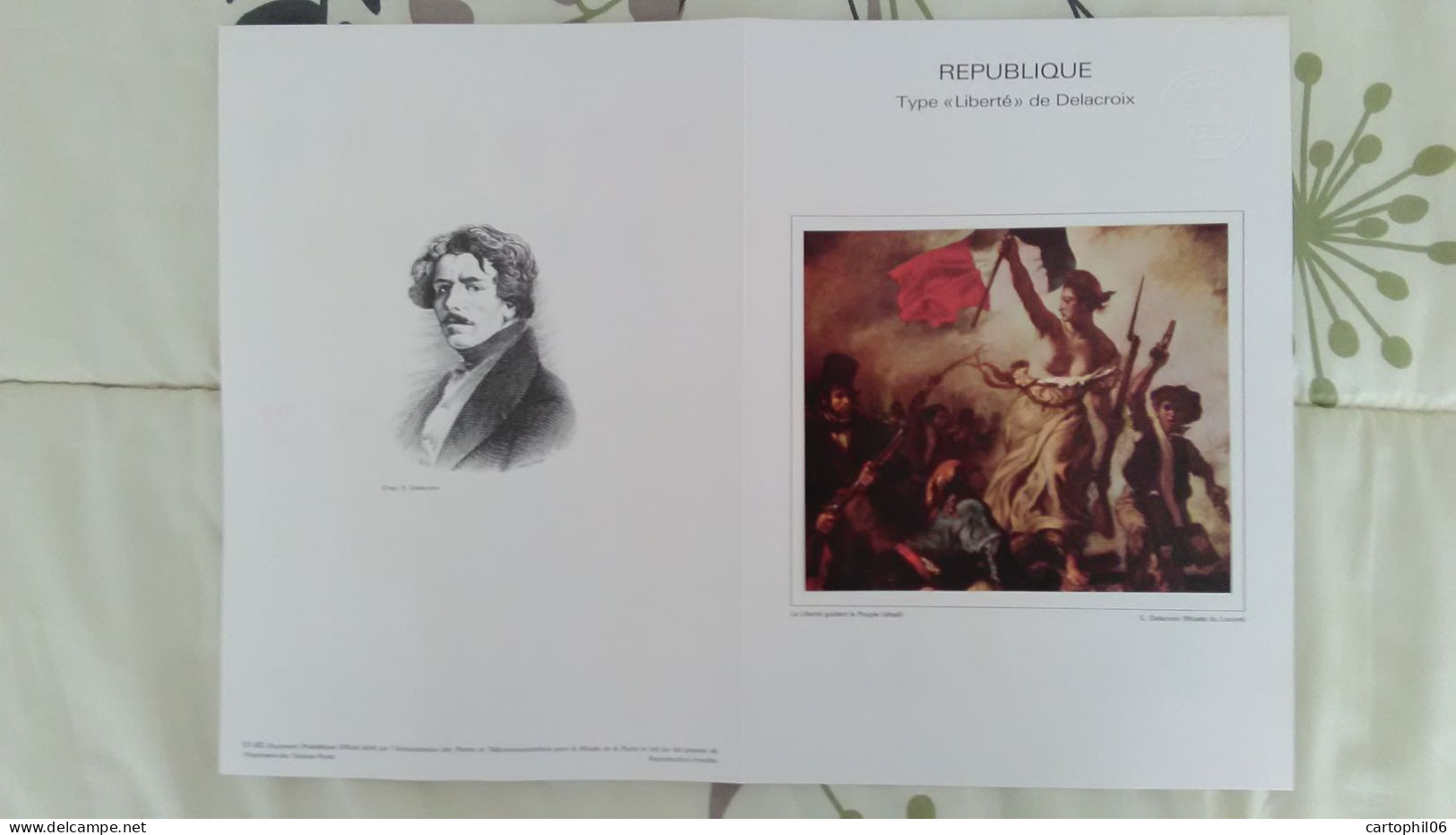 - Document PREMIER JOUR PARIS 4.1.1982 - Timbres RÉPUBLIQUE Type LIBERTÉ De Delacroix - Cote 45,00 € - - Documenten Van De Post