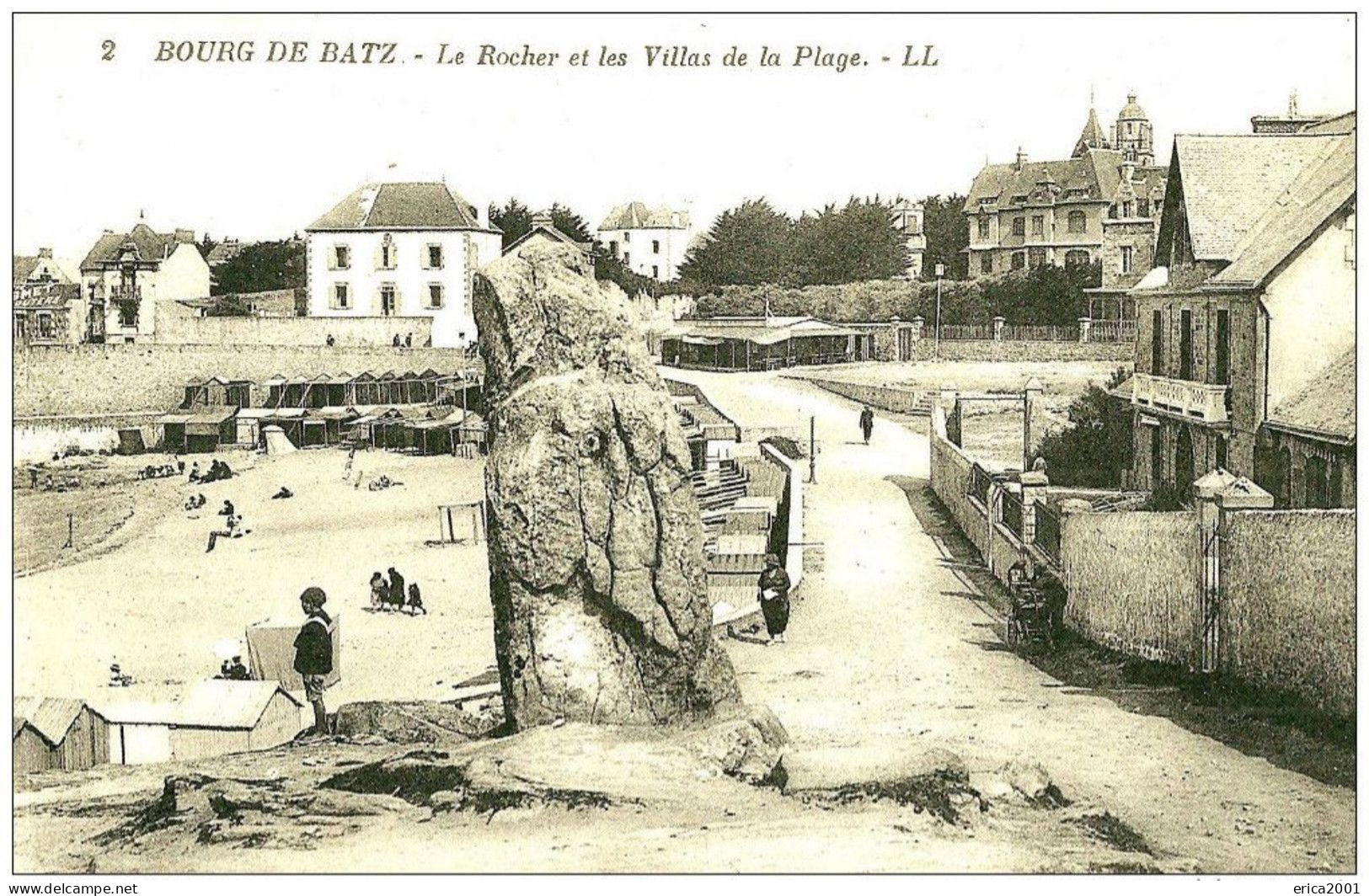 Batz-sur-Mer (Bourg De B.), Les Rochers Et Les Villas De La Plage. - Batz-sur-Mer (Bourg De B.)