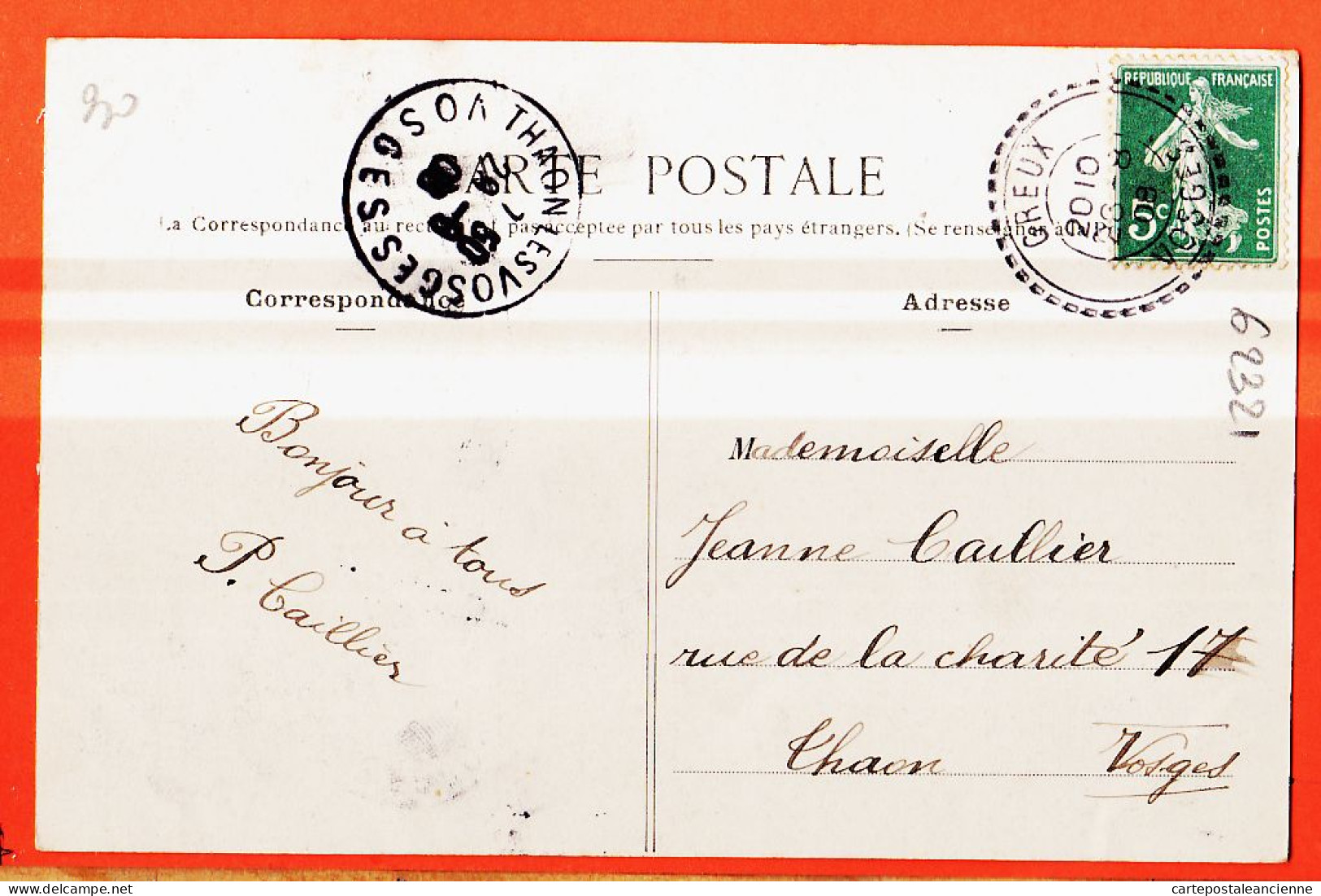 06064 / DOMREMY 88-Vosges Souvenir De .. Multivues Perlé GREUX 1908 à Jeanne CAILLIER Thaon  - Domremy La Pucelle
