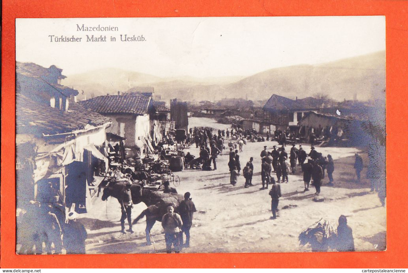 06480 / USKUB Skopje Mazedonien Turkischer Markt Ueskub 1918 Carte-Photo-Bromure Orttomar PAPSCH - Macédoine Du Nord