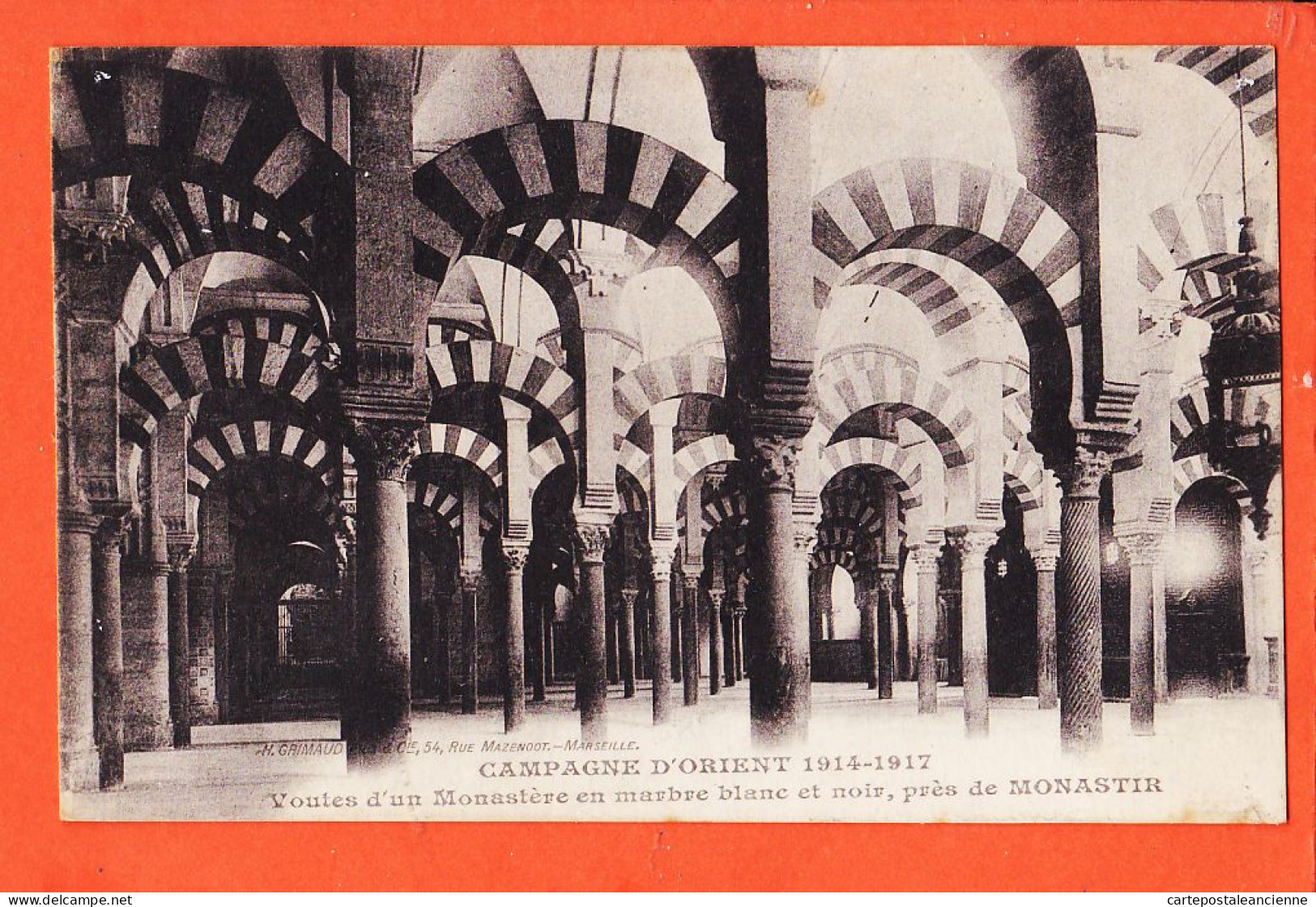 06478 / Campagne ORIENT 1914-17  MONASTIR Voutes Monastère Marbre Blanc Noir 1918 De Ernest DARBOU De Poucharramet - Nordmazedonien