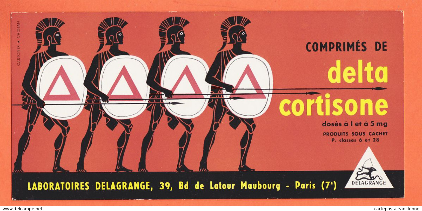 06149 / PARIS VII Laboratoire DELAGRANGE 39 Boulevard LATOUR MAUBOURG Comprimés DELTA CORTISONE Buvard-Blotter - Chemist's
