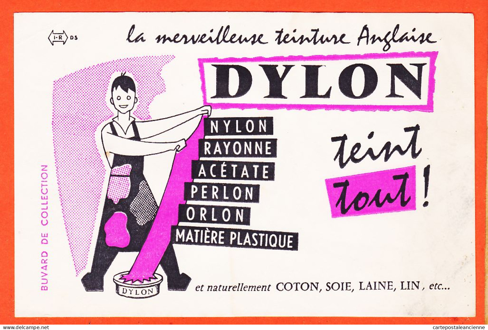 06187 / DYLON Teinture Anglaise BNylon Rayonne Acétate Perlon Orlon Plastique Coton Soie Laine Lin TEINT TOUT Buvard - Textile & Clothing