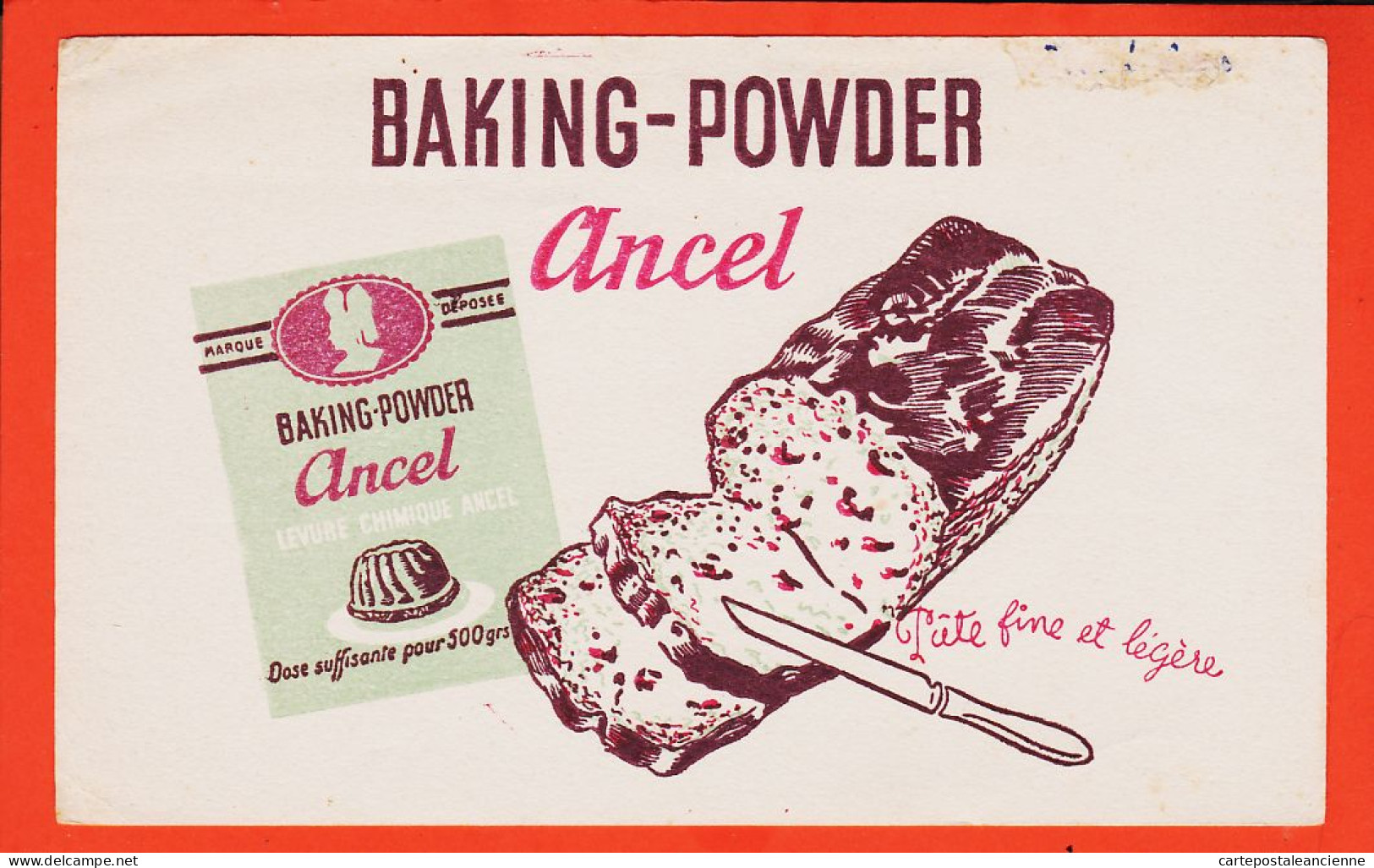 06230 / Baking-Powder ANCEL Levure Chimique Pate Fine Et Légère Cake Buvard-Blotter - Sucreries & Gâteaux