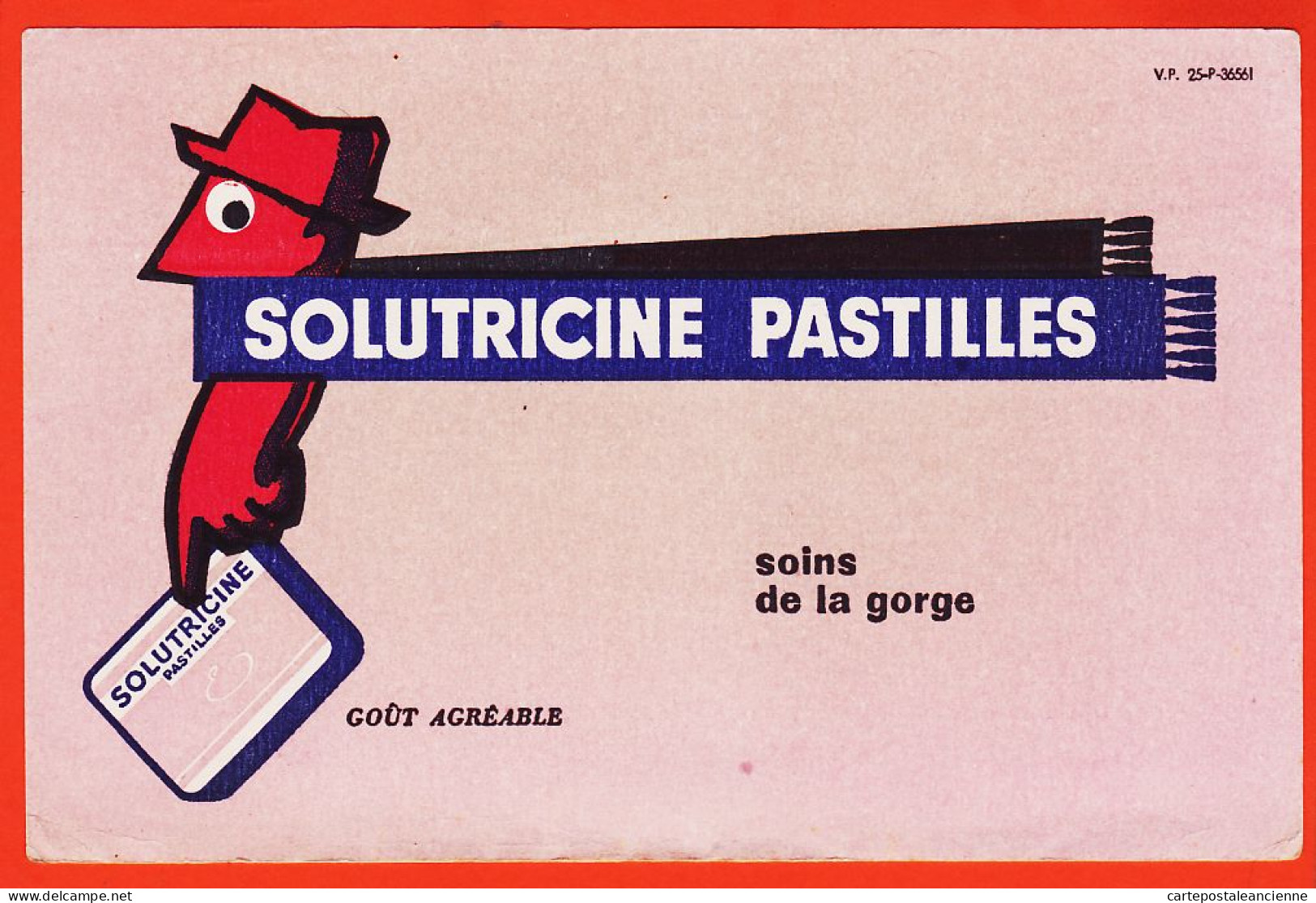 06151 / SOLUTRICINE Pastilles Soins De La Gorge Goût Agréable V-P 25-P-36561 Buvard-Blotter - Produits Pharmaceutiques