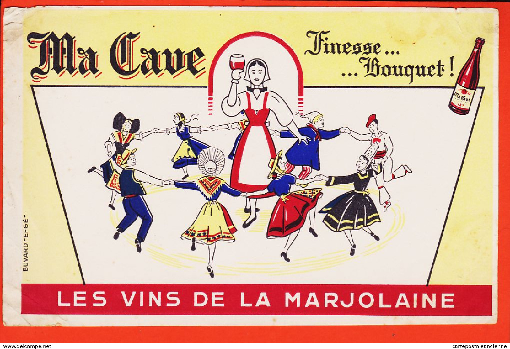 06248 / Les Vins De La MARJOLAINE  Ma Cave Finesse..Bouquet Vin 12° Buvard Blotter EFGE - Liquor & Beer