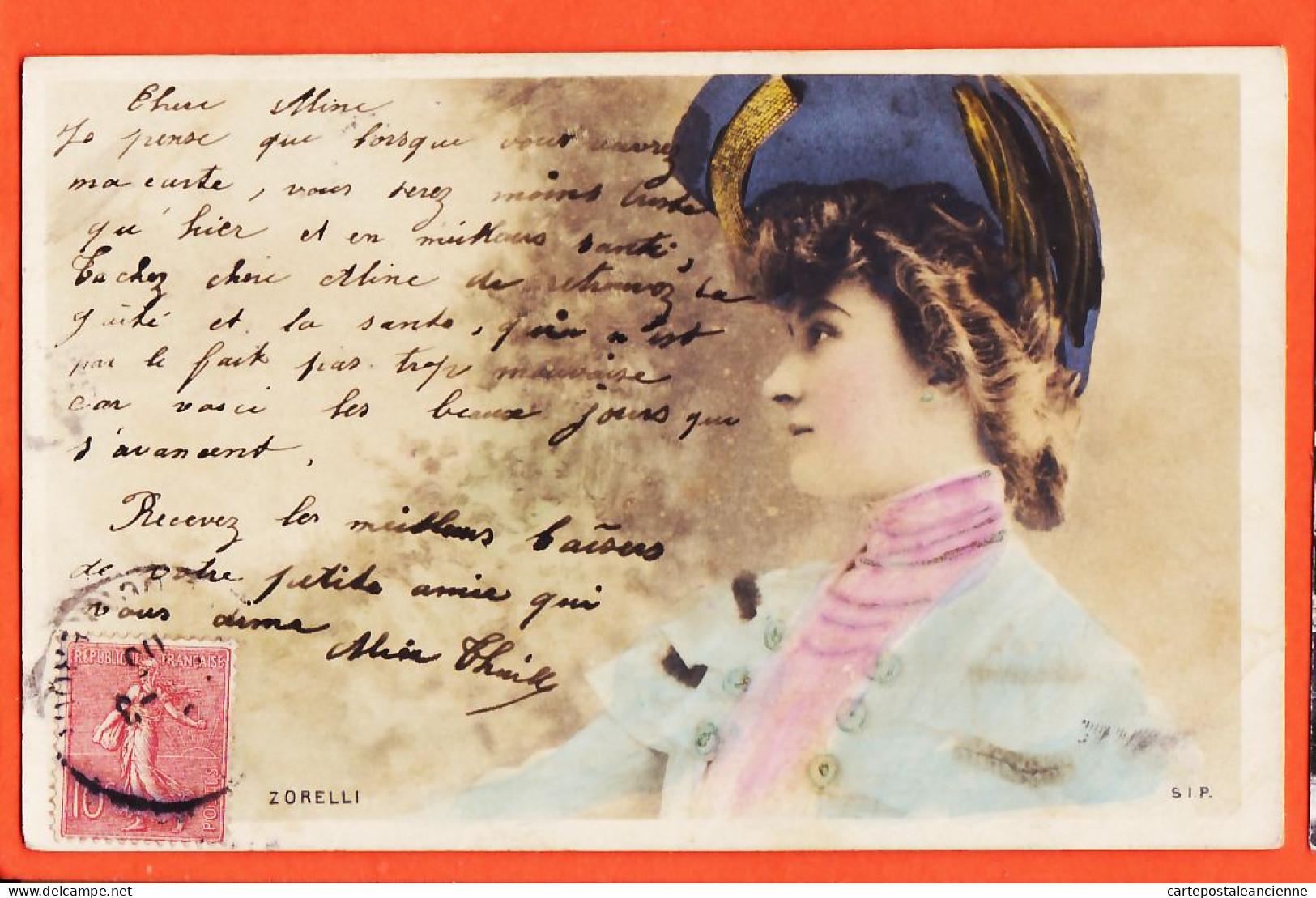 06103 / Peu Commun Janine Jeanine ZORELLI 1880-1975 Actrice Théatre 1904 à Aline Chez BEGUET Saint Denis S.I.P - Femmes Célèbres