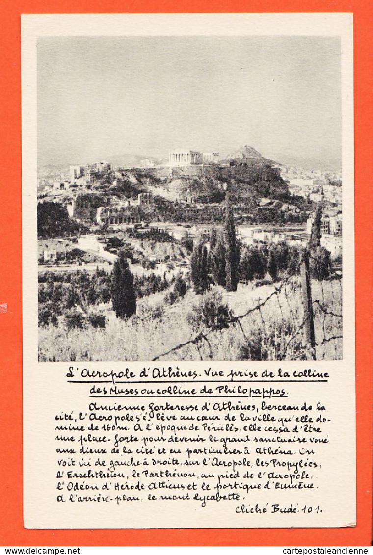 06459 / Cliché BUDE 101-ATHENES ACROPOLE Vue Prise De La Colline MUSES Ou PHILOPAPPOS 1950s-BELLES LETTRES - Grèce