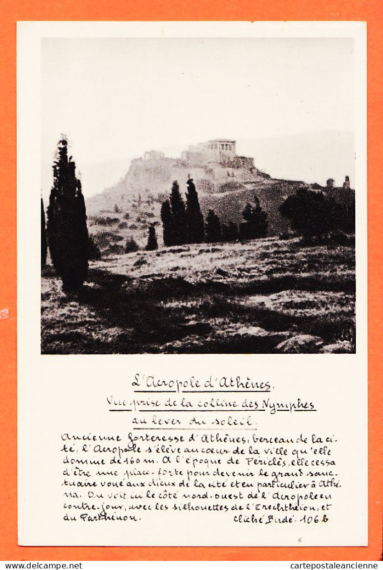 06462 / Cliché BUDE 106 B ATHENES ACROPOLE Vue Prise Des NYMPHES Au Lever Du Soleil Grèce 1950s Ed BELLES LETTRES - Grèce